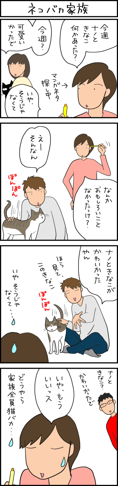 猫バカな家族の4コマ猫漫画