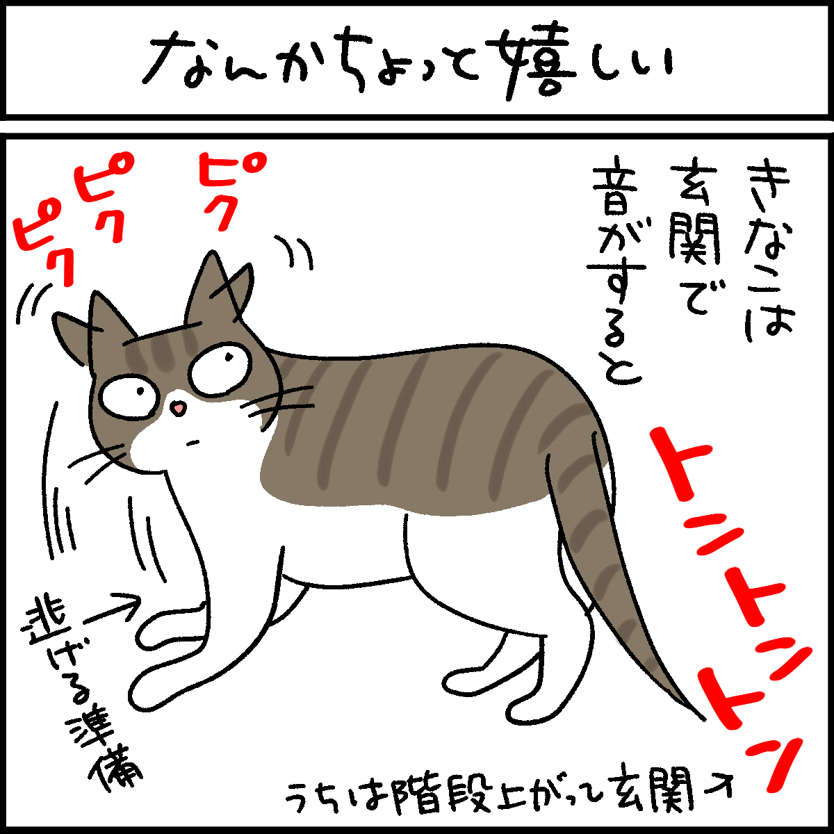 黒猫ナノとキジシロ猫きなこの4コマ猫漫画